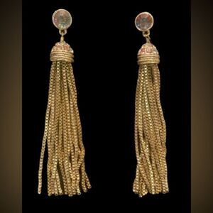 #401 Saks Fifth Ave Waterfall Gold Earrings